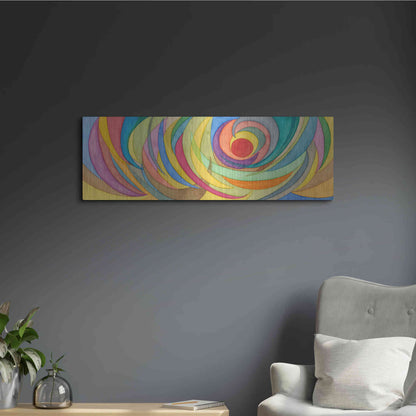 Luxe Metal Art 'Watercolor Arches I' by Nikki Galapon, Metal Wall Art,36x12