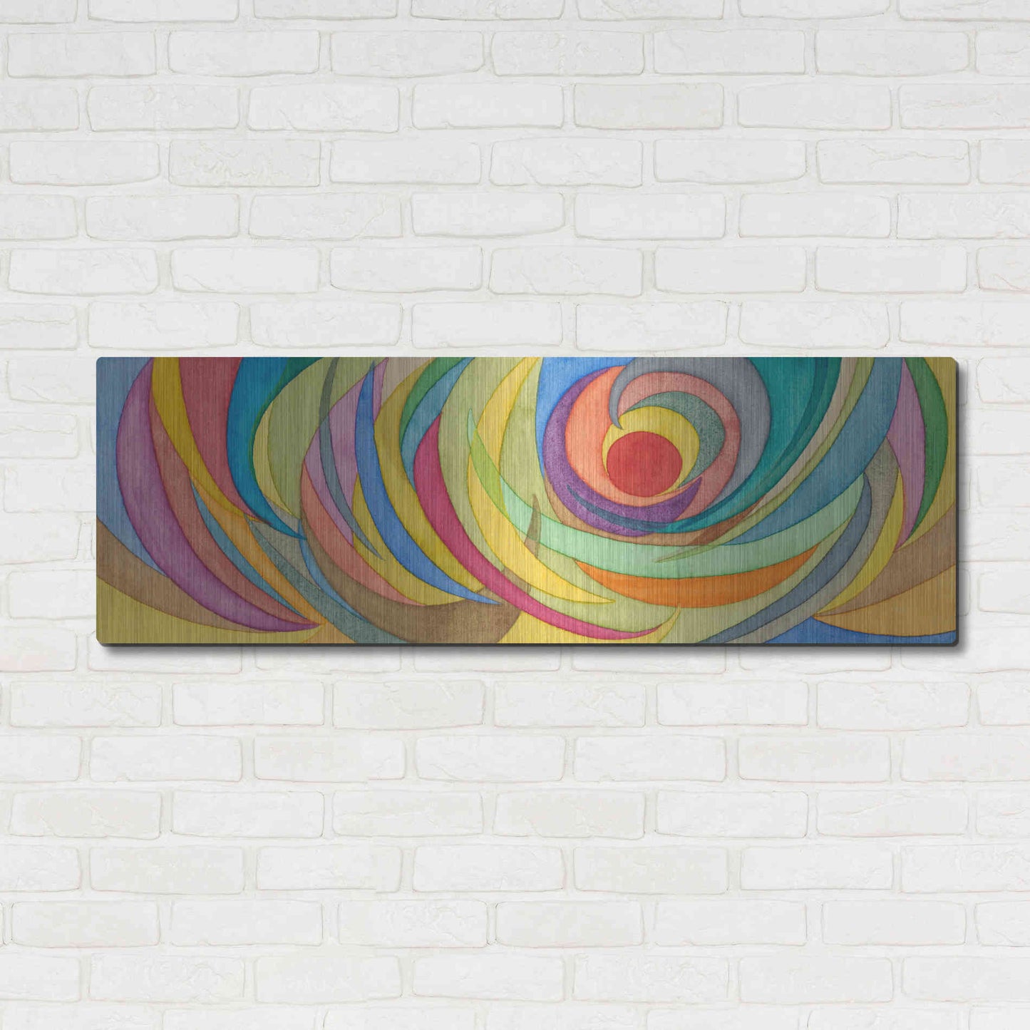 Luxe Metal Art 'Watercolor Arches I' by Nikki Galapon, Metal Wall Art,48x16