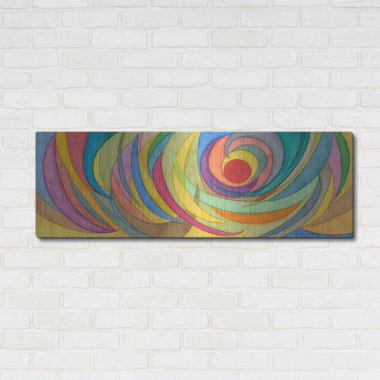 Luxe Metal Art 'Watercolor Arches I' by Nikki Galapon, Metal Wall Art,48x16