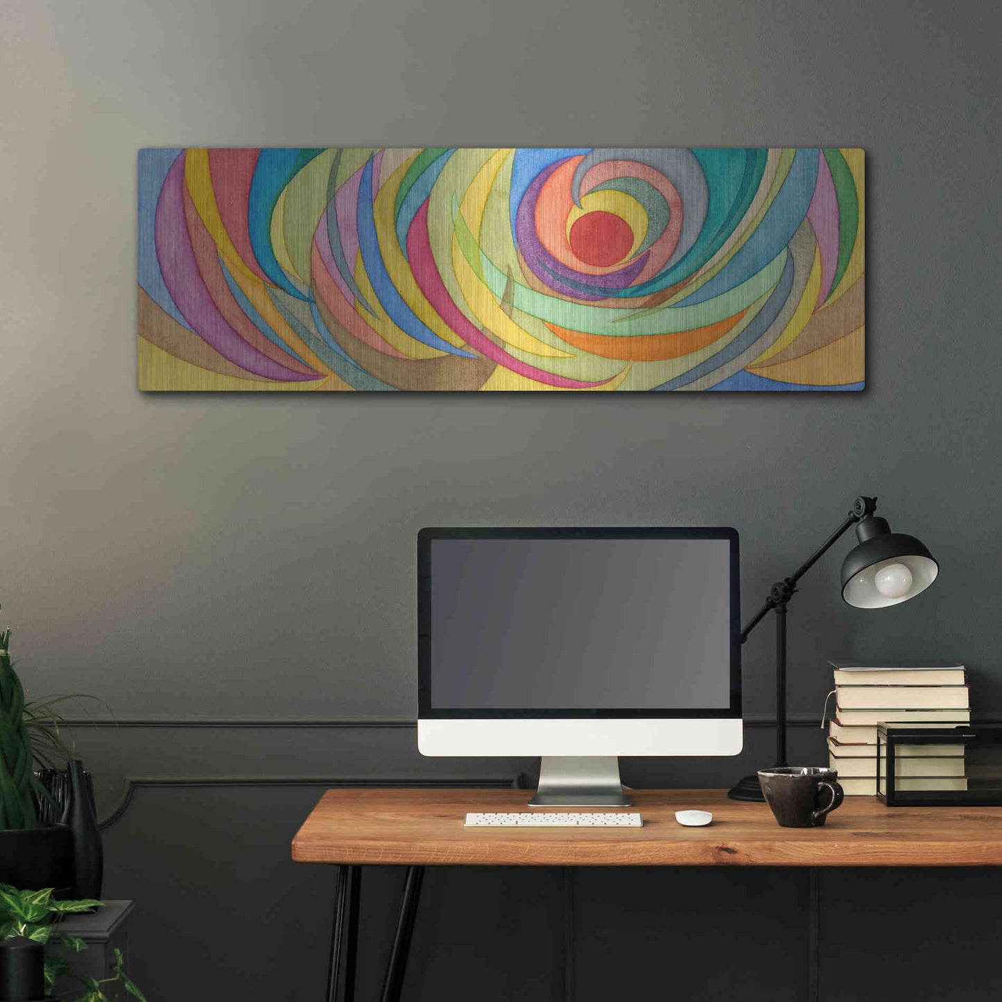 Luxe Metal Art 'Watercolor Arches I' by Nikki Galapon, Metal Wall Art,48x16