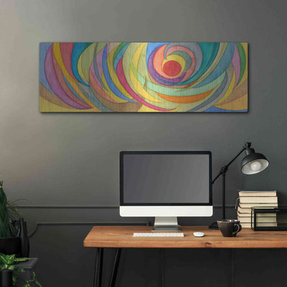 Luxe Metal Art 'Watercolor Arches I' by Nikki Galapon, Metal Wall Art,48x16