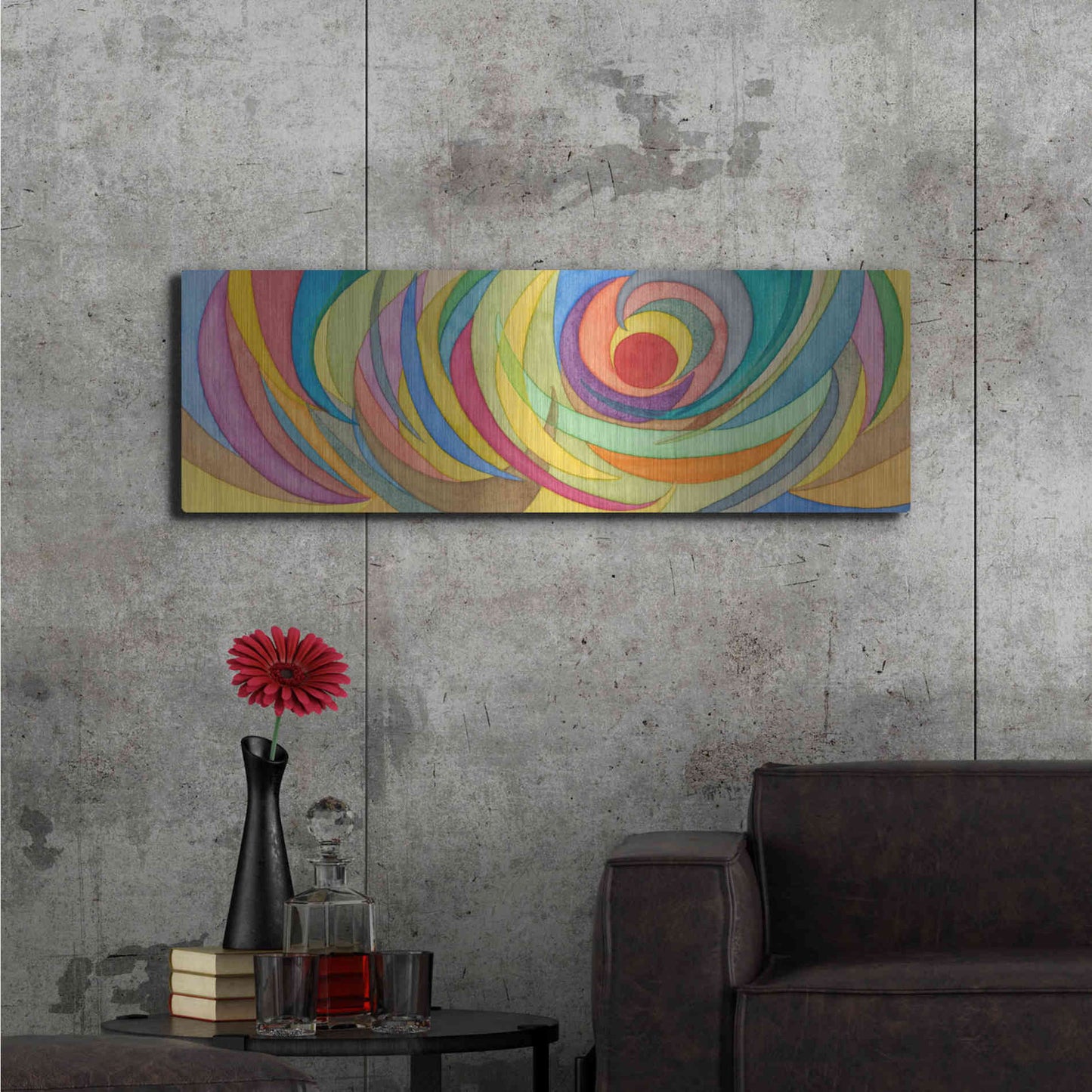 Luxe Metal Art 'Watercolor Arches I' by Nikki Galapon, Metal Wall Art,48x16