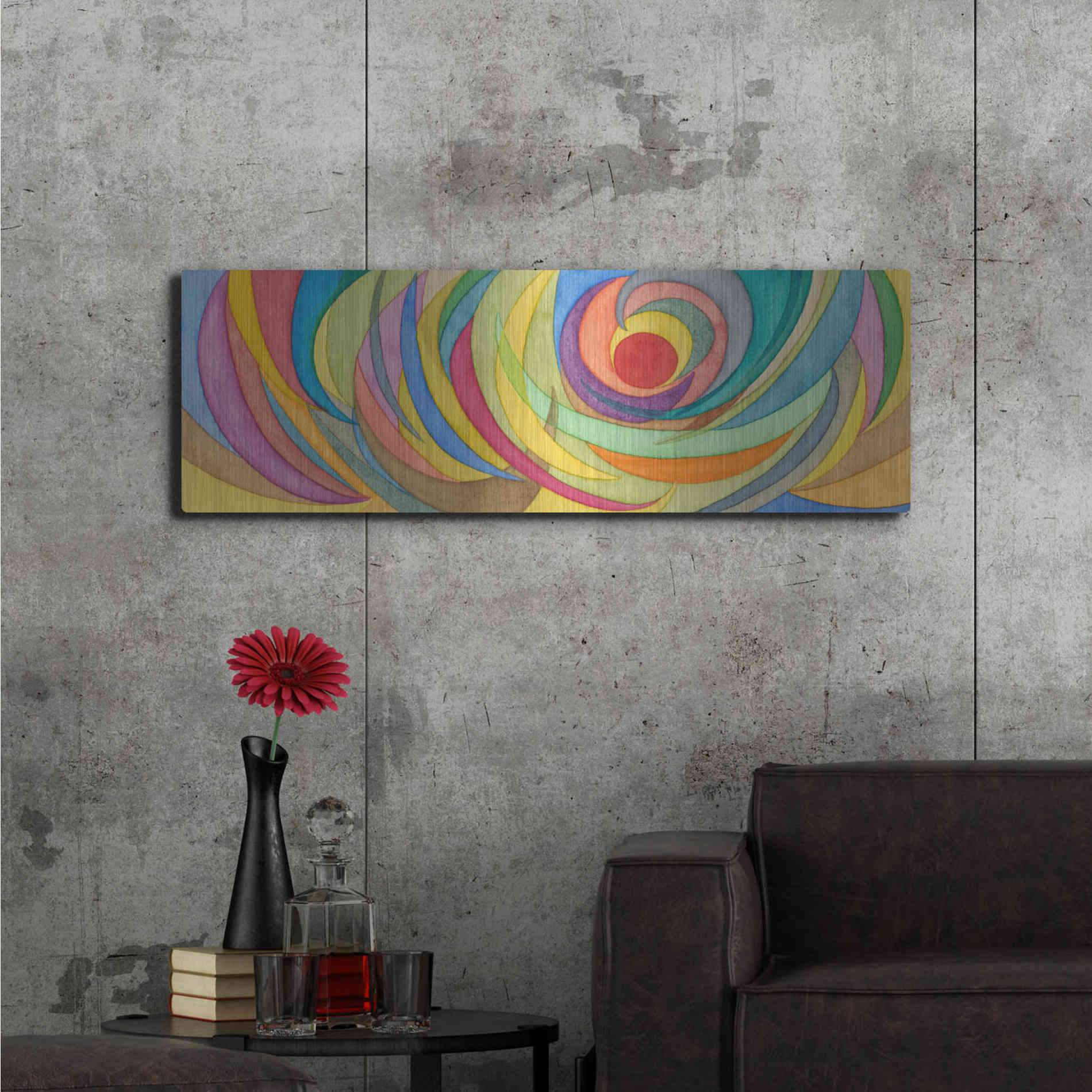 Luxe Metal Art 'Watercolor Arches I' by Nikki Galapon, Metal Wall Art,48x16