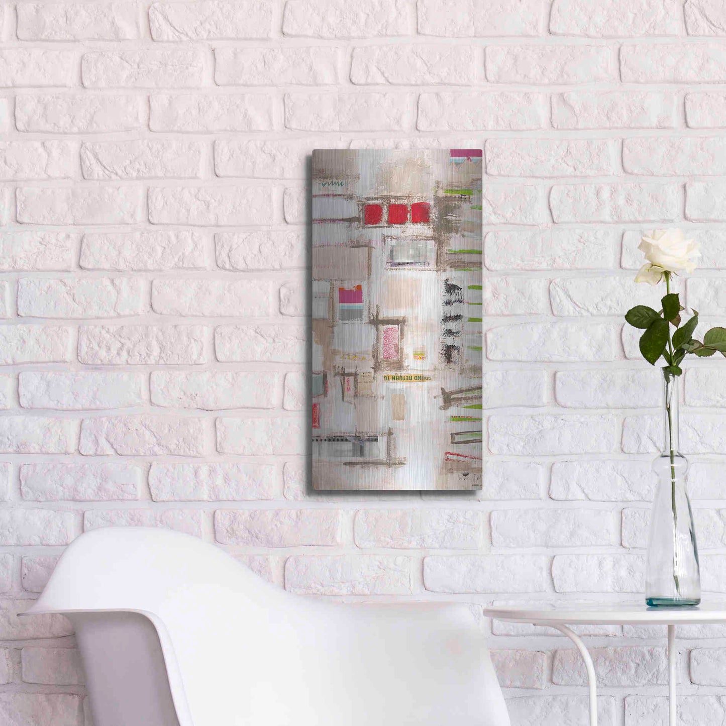 Luxe Metal Art 'Plans Four II' by Nikki Galapon, Metal Wall Art,12x24