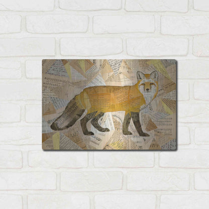 Luxe Metal Art 'Red Fox Collage I' by Nikki Galapon, Metal Wall Art,16x12