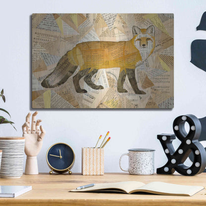 Luxe Metal Art 'Red Fox Collage I' by Nikki Galapon, Metal Wall Art,16x12