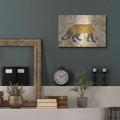 Luxe Metal Art 'Red Fox Collage I' by Nikki Galapon, Metal Wall Art,16x12