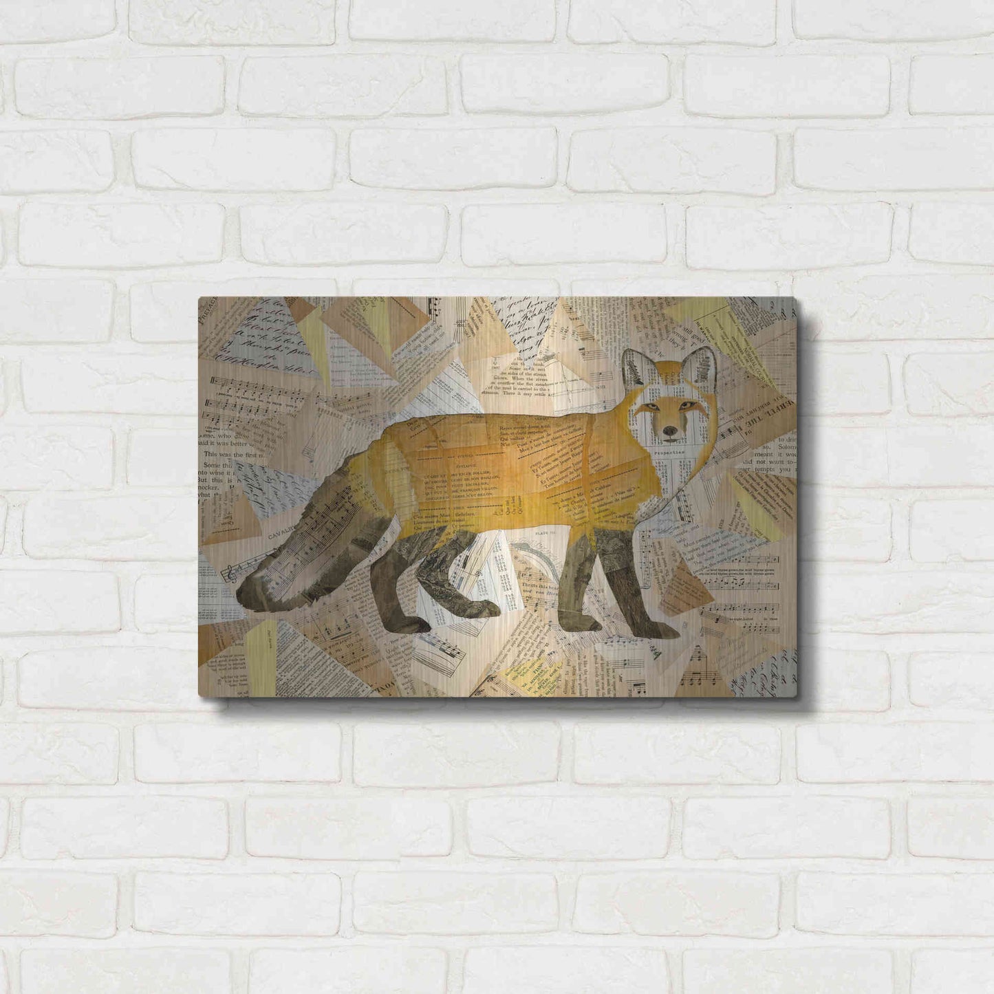Luxe Metal Art 'Red Fox Collage I' by Nikki Galapon, Metal Wall Art,24x16