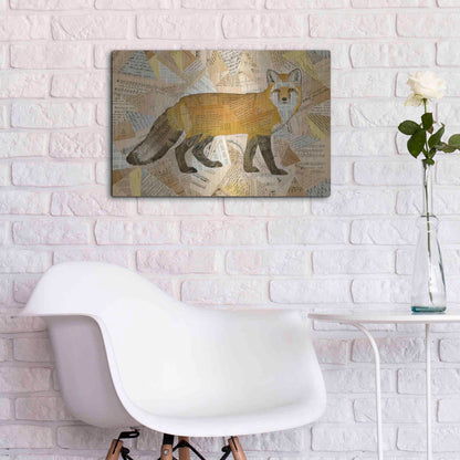 Luxe Metal Art 'Red Fox Collage I' by Nikki Galapon, Metal Wall Art,24x16