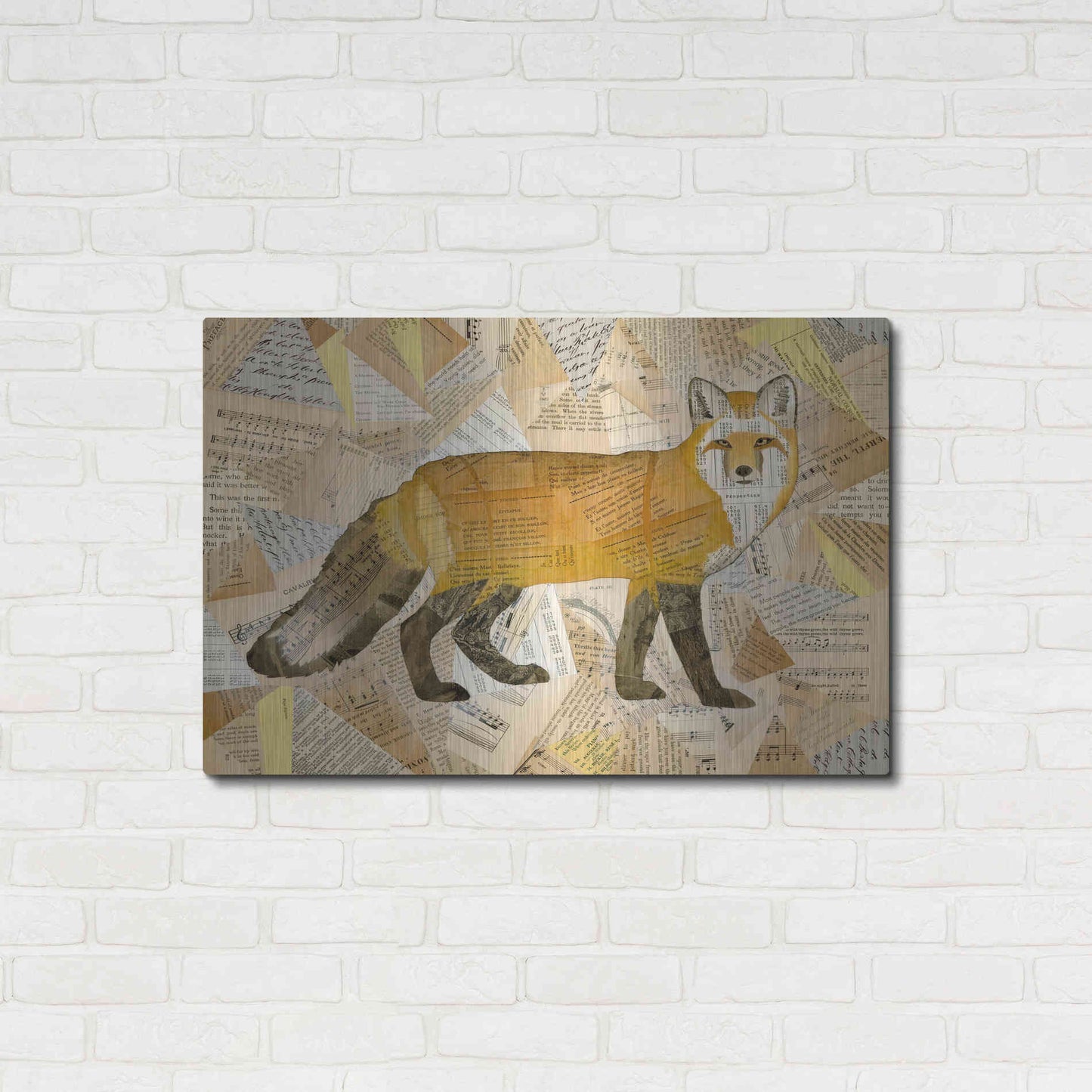 Luxe Metal Art 'Red Fox Collage I' by Nikki Galapon, Metal Wall Art,36x24
