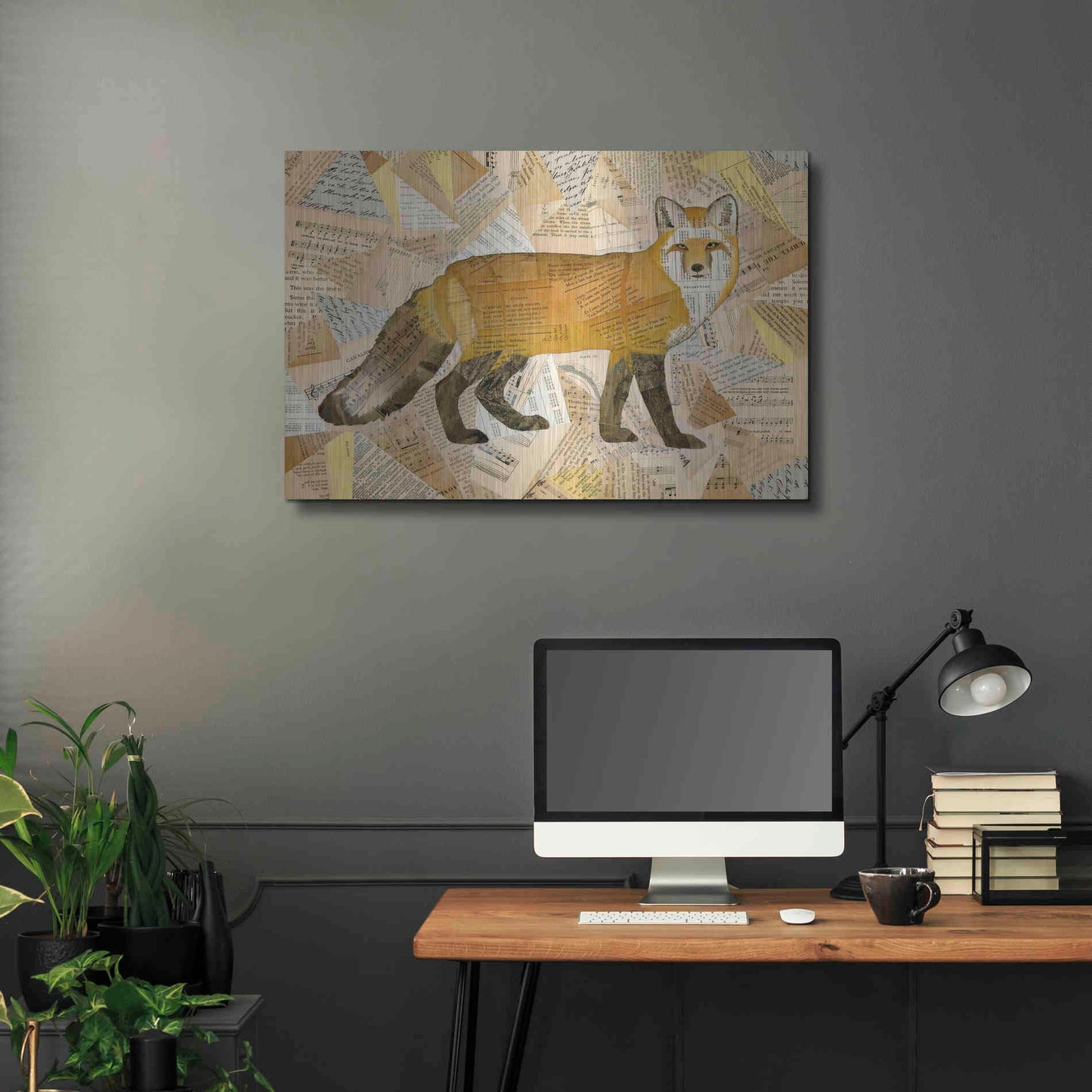 Luxe Metal Art 'Red Fox Collage I' by Nikki Galapon, Metal Wall Art,36x24
