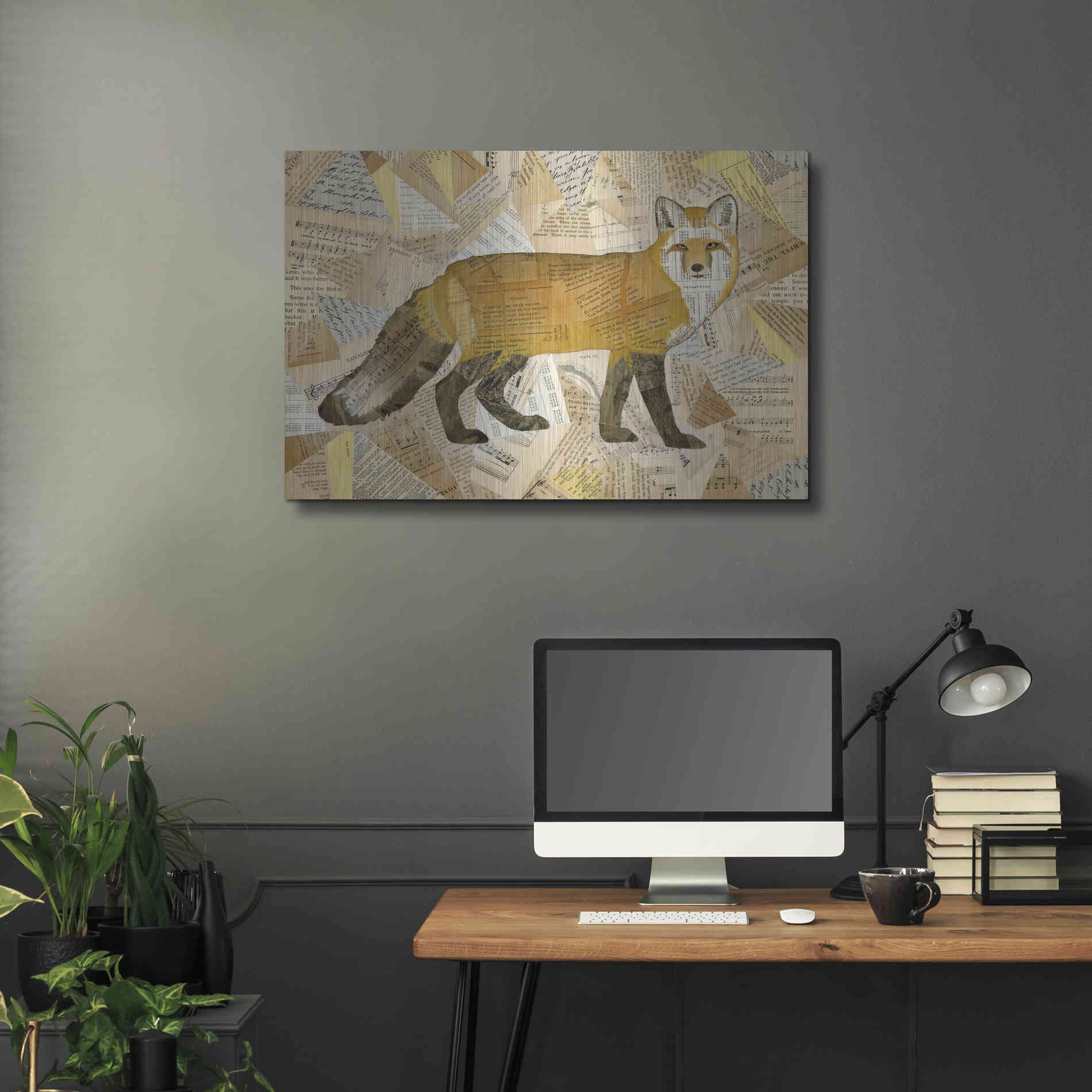 Luxe Metal Art 'Red Fox Collage I' by Nikki Galapon, Metal Wall Art,36x24
