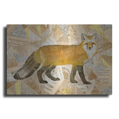 Luxe Metal Art 'Red Fox Collage I' by Nikki Galapon, Metal Wall Art