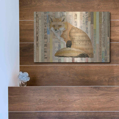 Luxe Metal Art 'Red Fox Collage II' by Nikki Galapon, Metal Wall Art,16x12