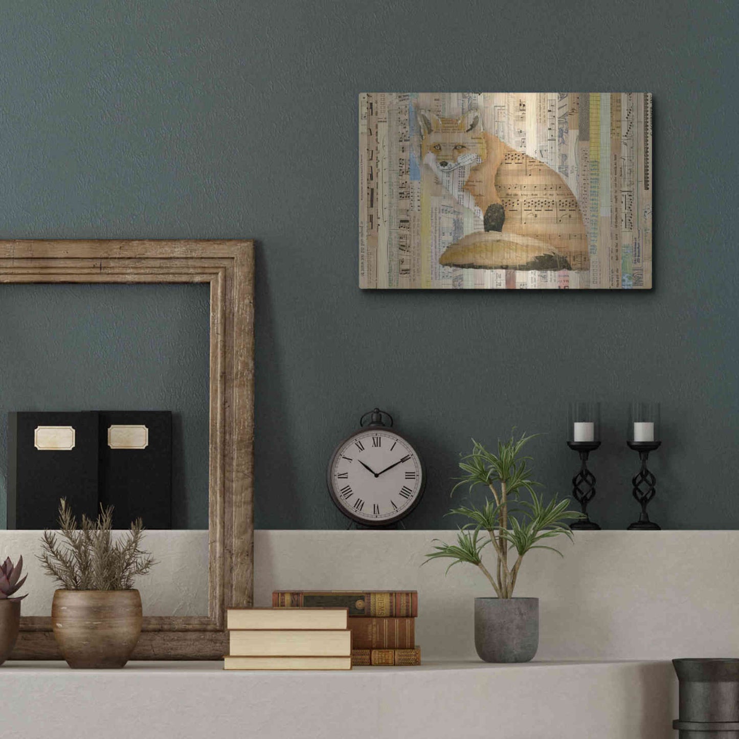 Luxe Metal Art 'Red Fox Collage II' by Nikki Galapon, Metal Wall Art,16x12