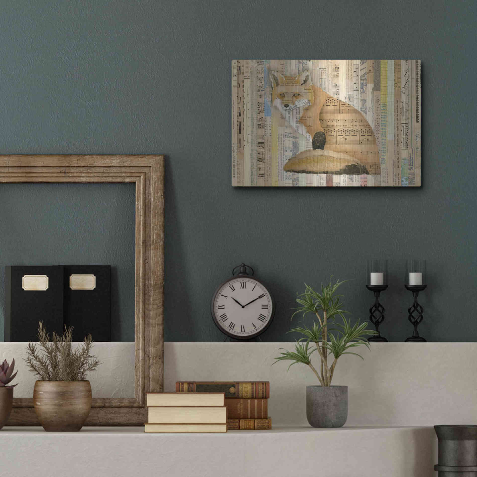 Luxe Metal Art 'Red Fox Collage II' by Nikki Galapon, Metal Wall Art,16x12