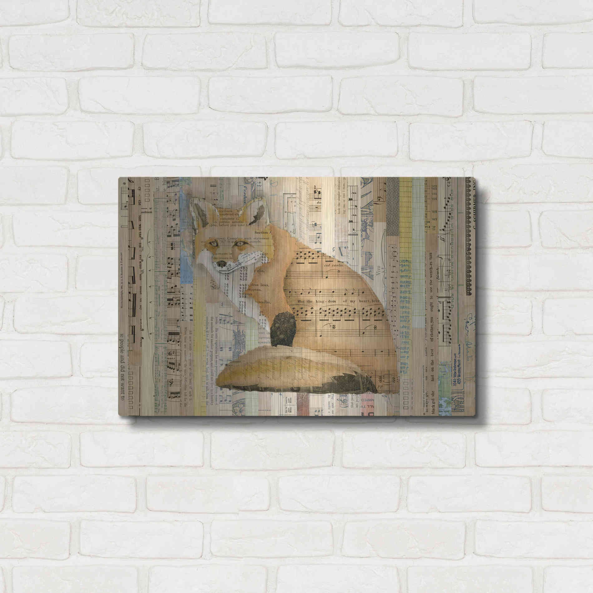 Luxe Metal Art 'Red Fox Collage II' by Nikki Galapon, Metal Wall Art,24x16