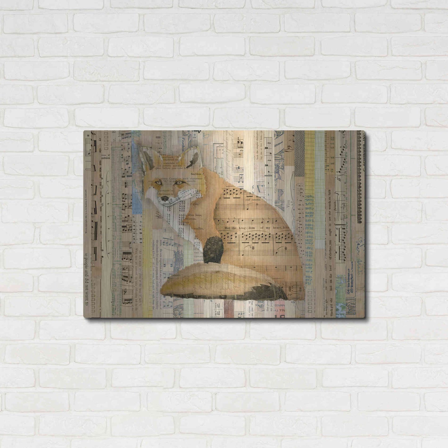 Luxe Metal Art 'Red Fox Collage II' by Nikki Galapon, Metal Wall Art,36x24