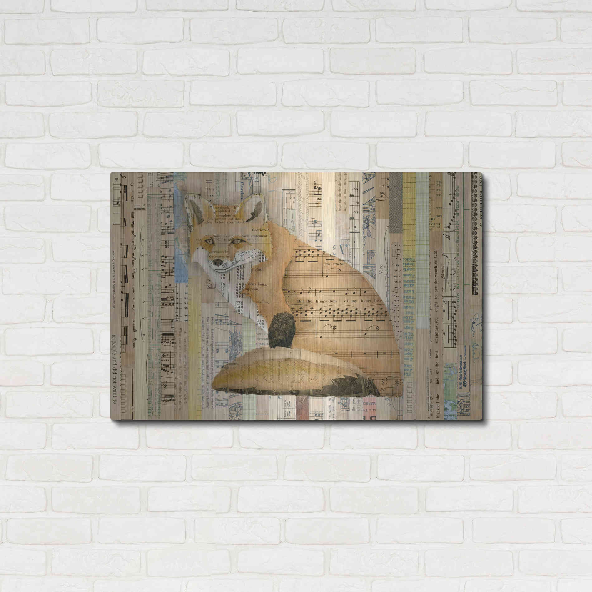 Luxe Metal Art 'Red Fox Collage II' by Nikki Galapon, Metal Wall Art,36x24