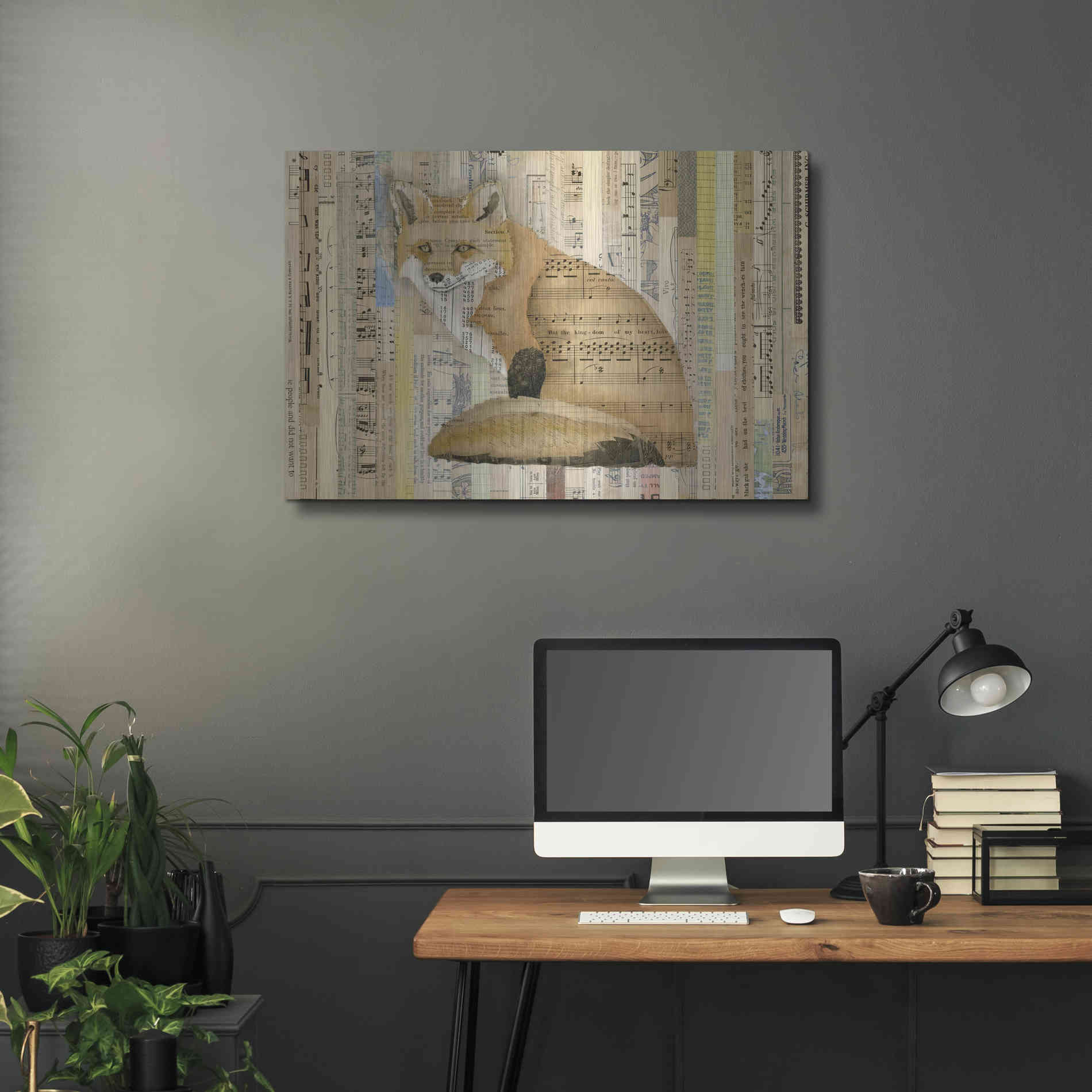 Luxe Metal Art 'Red Fox Collage II' by Nikki Galapon, Metal Wall Art,36x24