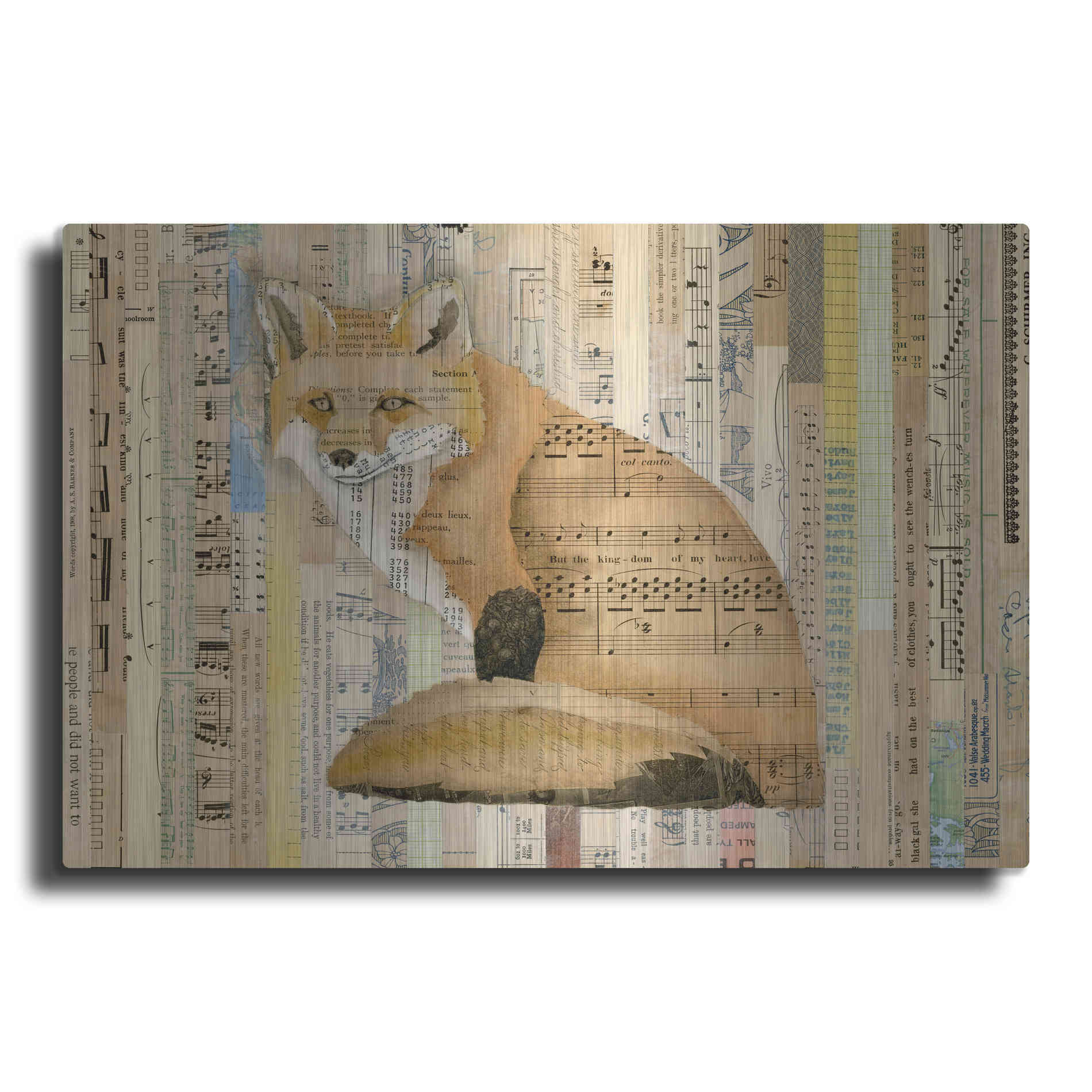 Luxe Metal Art 'Red Fox Collage II' by Nikki Galapon, Metal Wall Art