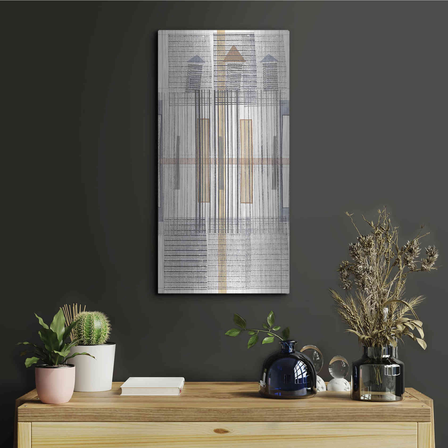 Luxe Metal Art 'Pinnacle II' by Nikki Galapon, Metal Wall Art,12x24