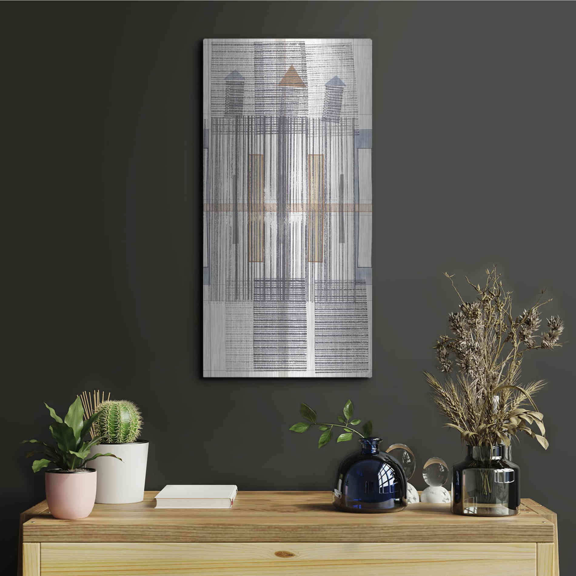 Luxe Metal Art 'Pinnacle III' by Nikki Galapon, Metal Wall Art,12x24