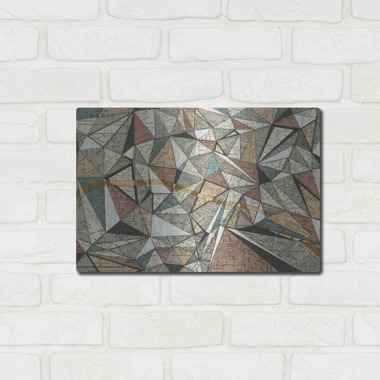 Luxe Metal Art 'Modern Map of Paris' by Nikki Galapon, Metal Wall Art,16x12