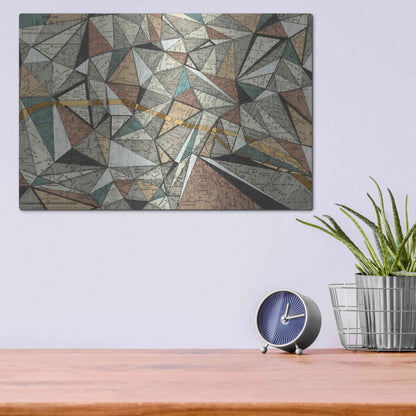 Luxe Metal Art 'Modern Map of Paris' by Nikki Galapon, Metal Wall Art,16x12