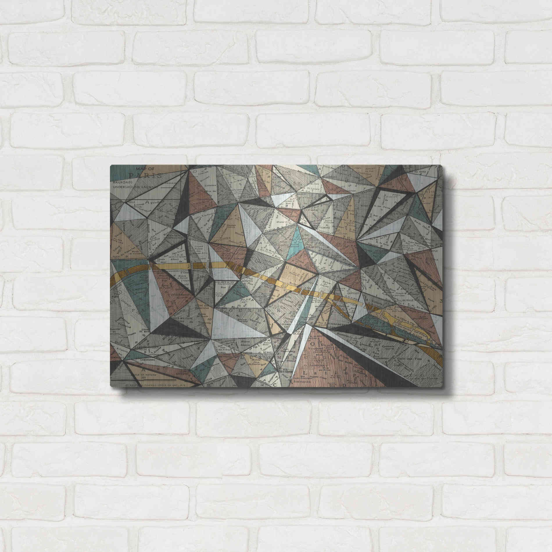 Luxe Metal Art 'Modern Map of Paris' by Nikki Galapon, Metal Wall Art,24x16