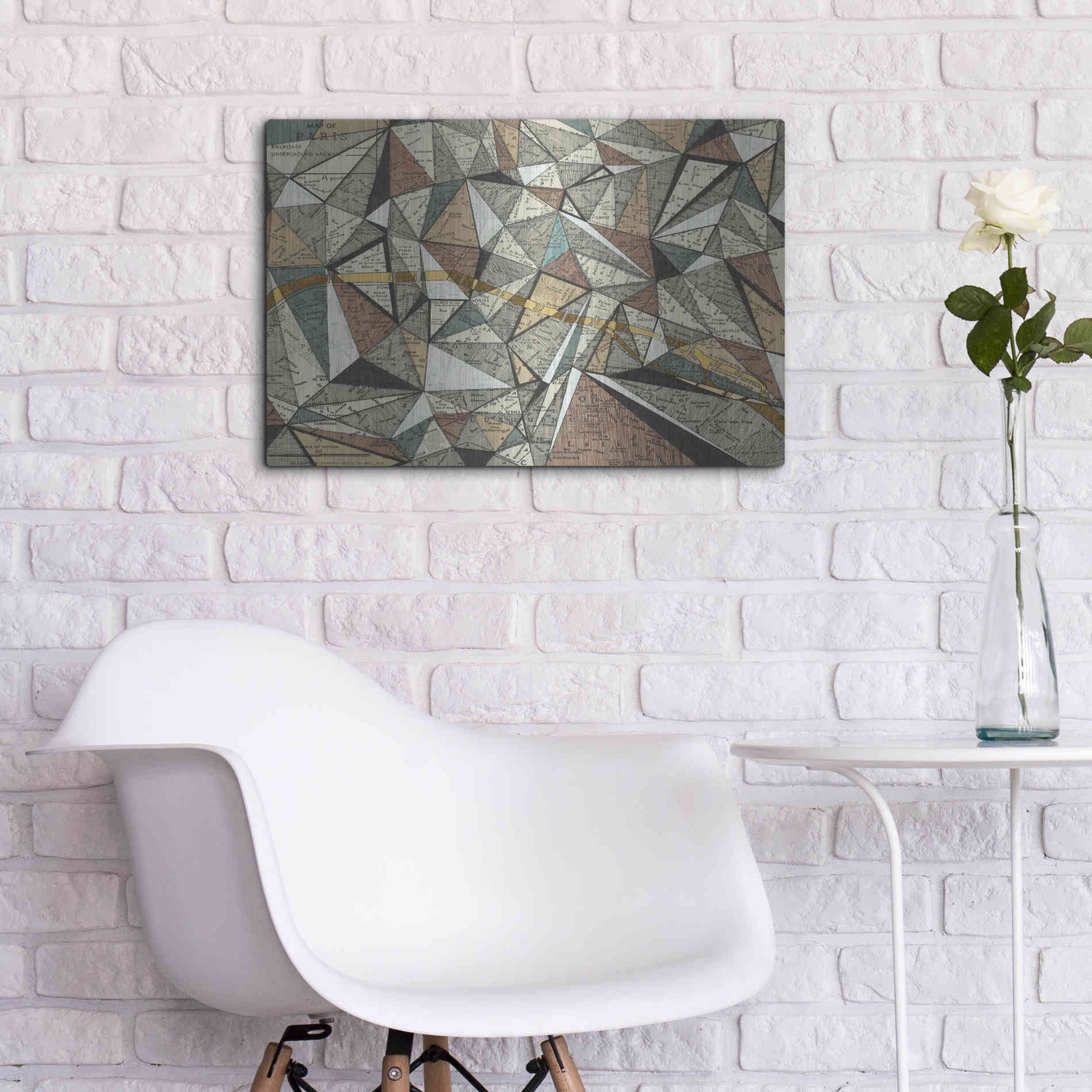 Luxe Metal Art 'Modern Map of Paris' by Nikki Galapon, Metal Wall Art,24x16