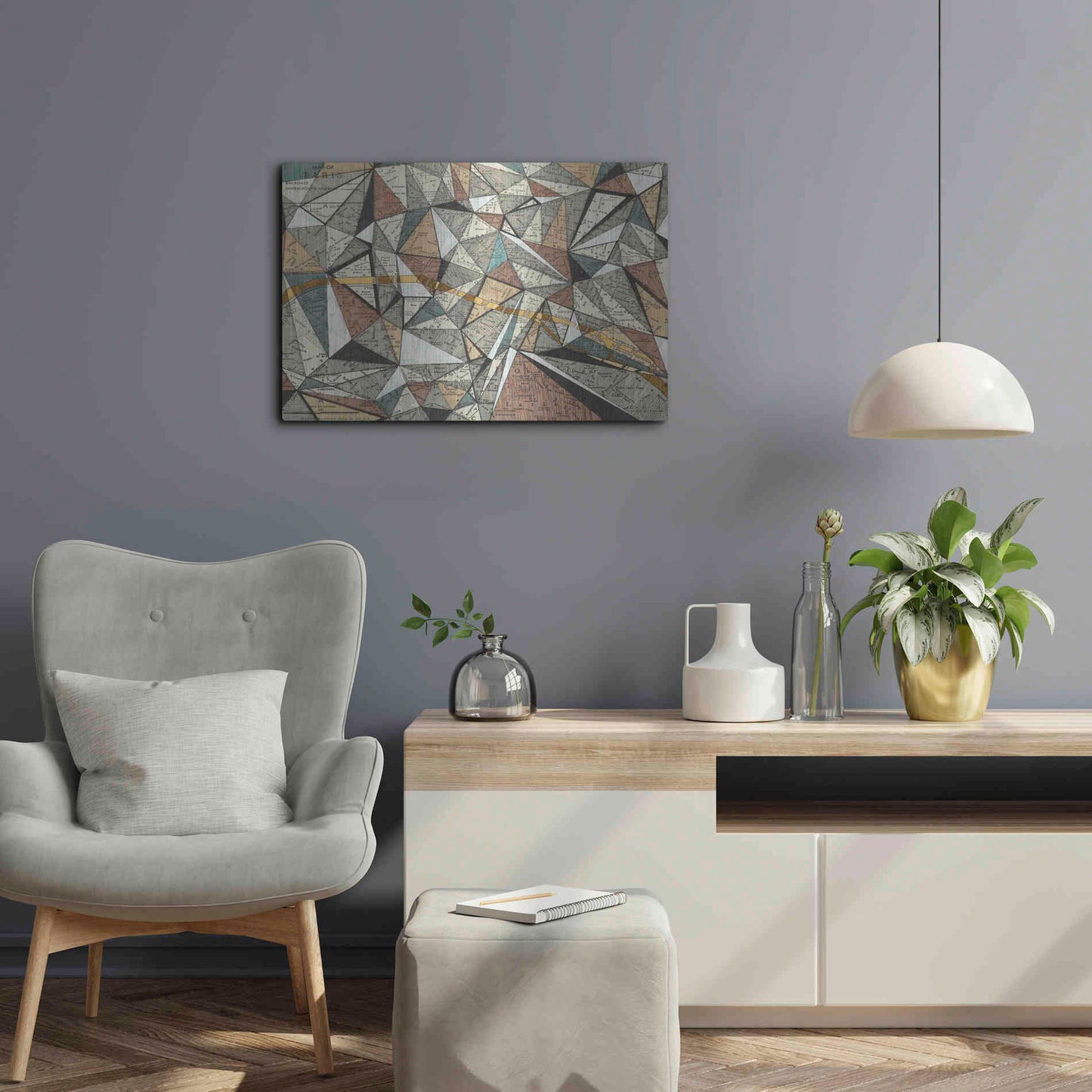 Luxe Metal Art 'Modern Map of Paris' by Nikki Galapon, Metal Wall Art,24x16