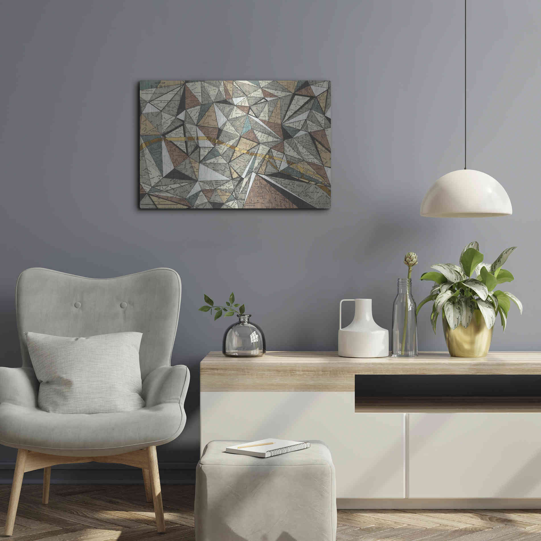 Luxe Metal Art 'Modern Map of Paris' by Nikki Galapon, Metal Wall Art,24x16