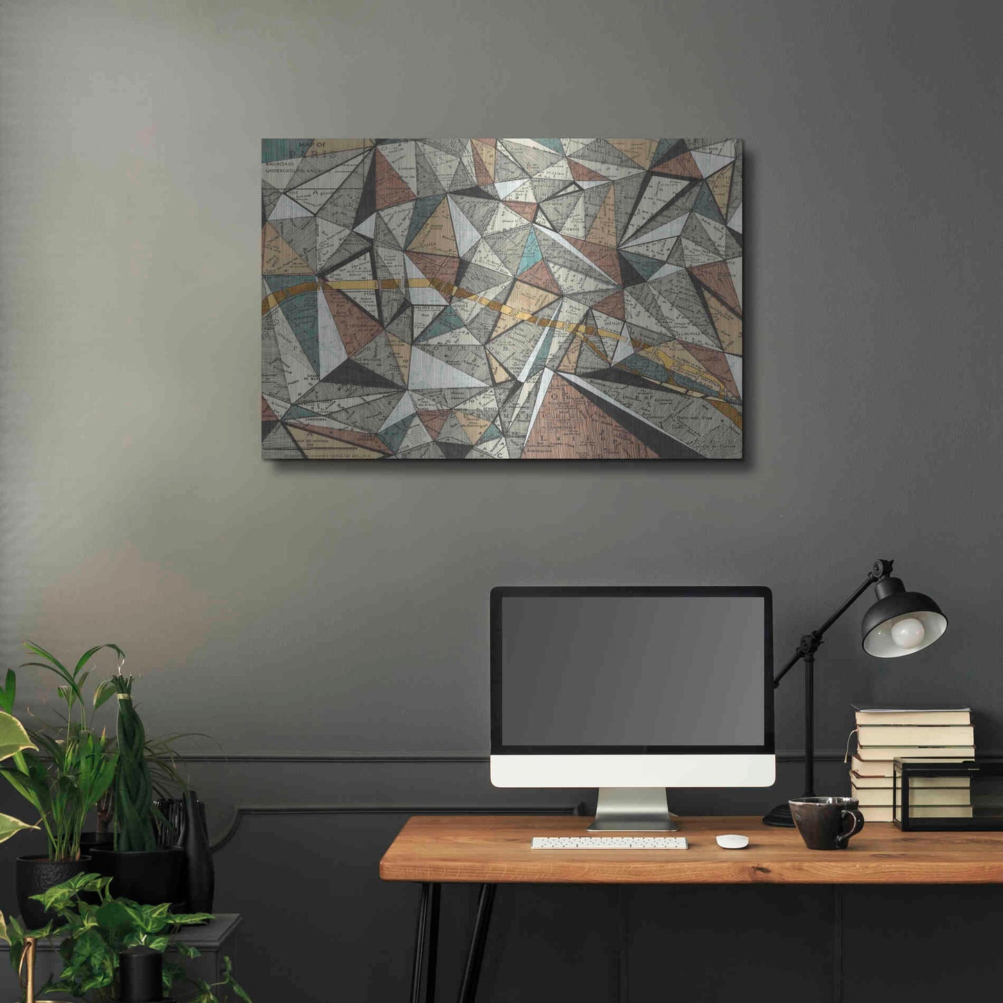 Luxe Metal Art 'Modern Map of Paris' by Nikki Galapon, Metal Wall Art,36x24