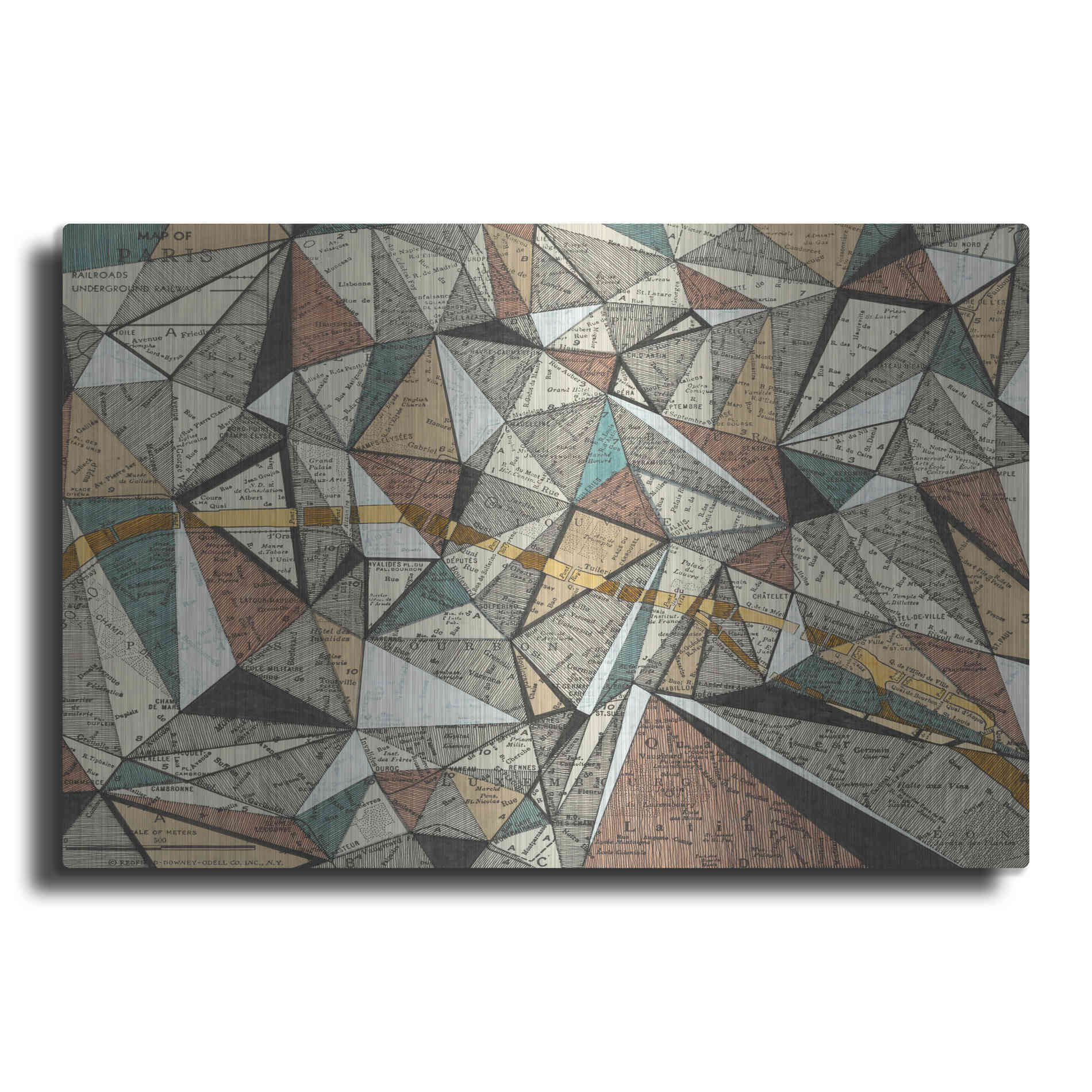 Luxe Metal Art 'Modern Map of Paris' by Nikki Galapon, Metal Wall Art