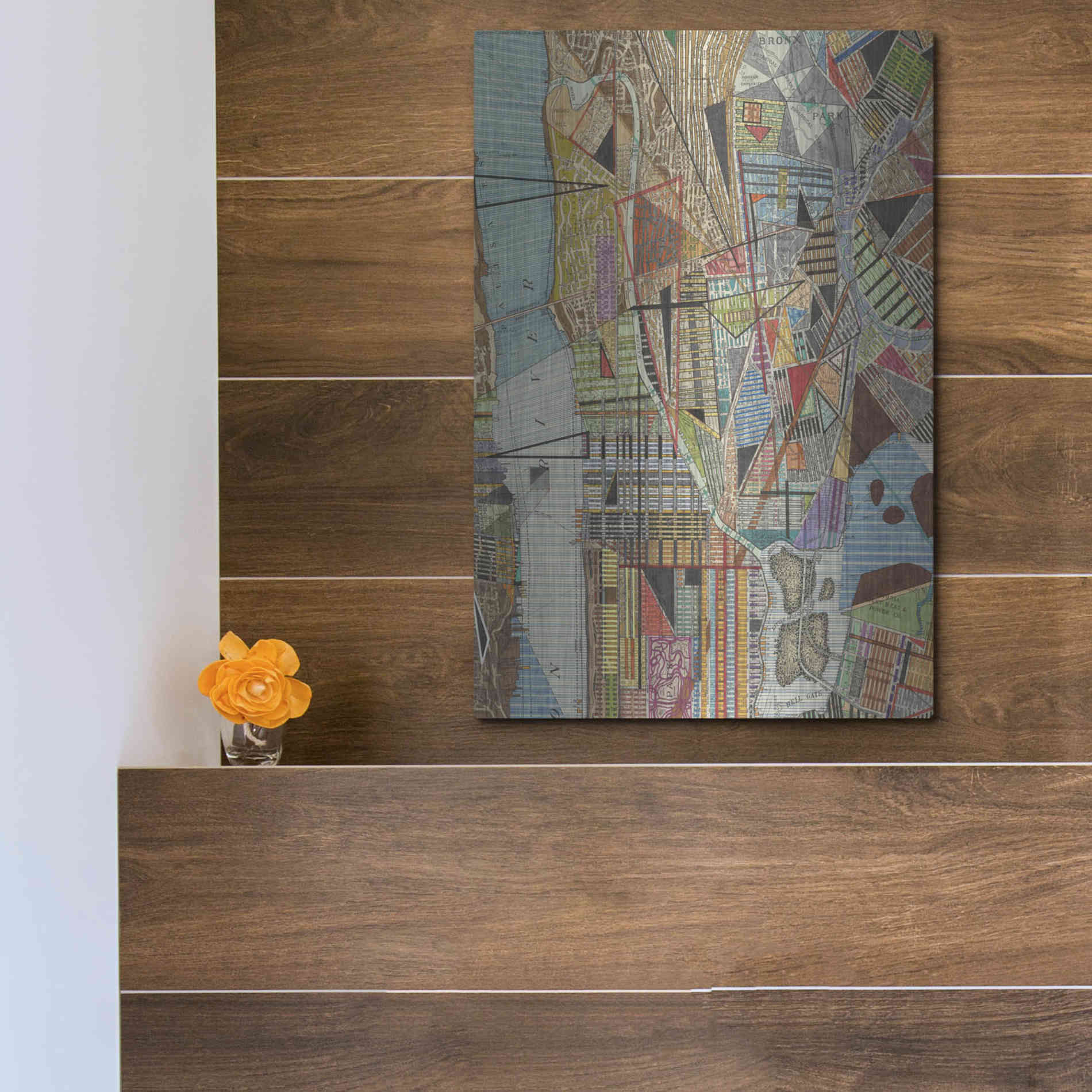 Luxe Metal Art 'Modern Map of New York I' by Nikki Galapon, Metal Wall Art,12x16