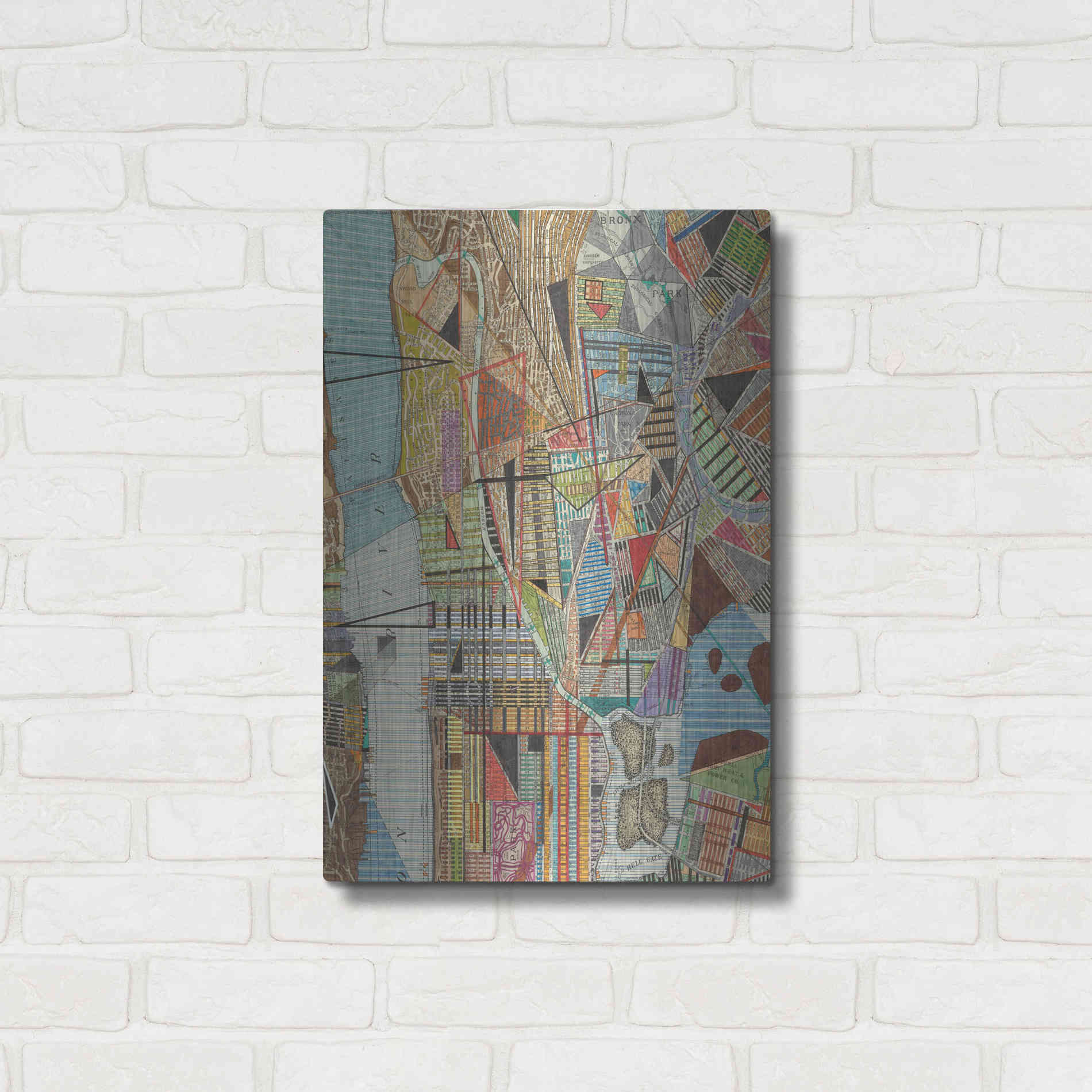 Luxe Metal Art 'Modern Map of New York I' by Nikki Galapon, Metal Wall Art,16x24