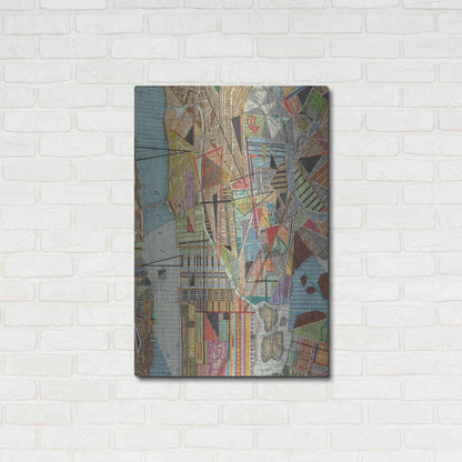 Luxe Metal Art 'Modern Map of New York I' by Nikki Galapon, Metal Wall Art,24x36