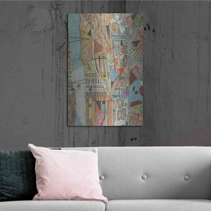 Luxe Metal Art 'Modern Map of New York I' by Nikki Galapon, Metal Wall Art,24x36