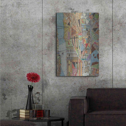 Luxe Metal Art 'Modern Map of New York I' by Nikki Galapon, Metal Wall Art,24x36