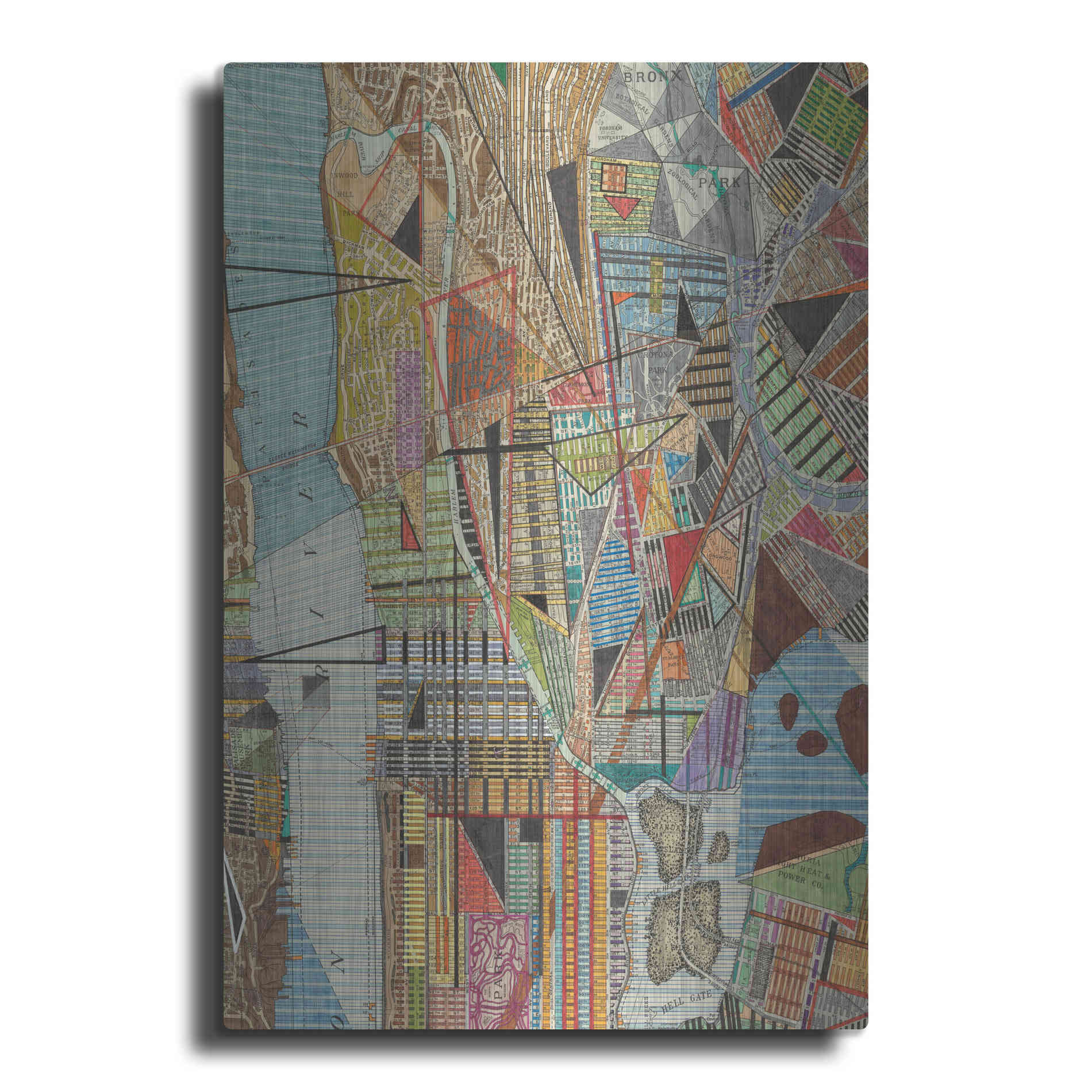 Luxe Metal Art 'Modern Map of New York I' by Nikki Galapon, Metal Wall Art