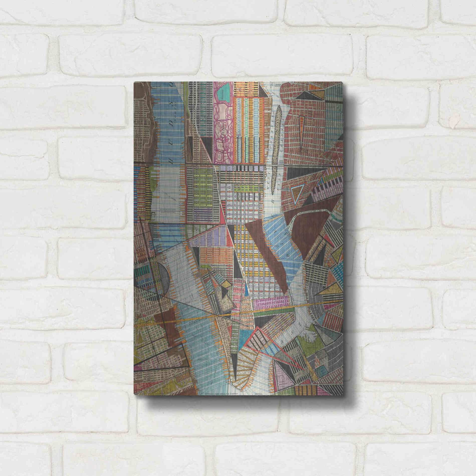 Luxe Metal Art 'Modern Map of New York II' by Nikki Galapon, Metal Wall Art,12x16