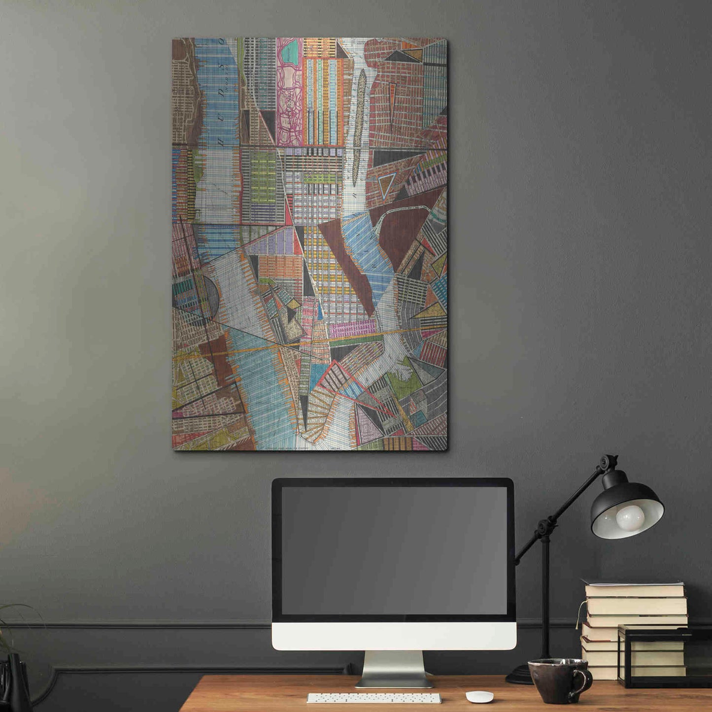 Luxe Metal Art 'Modern Map of New York II' by Nikki Galapon, Metal Wall Art,24x36