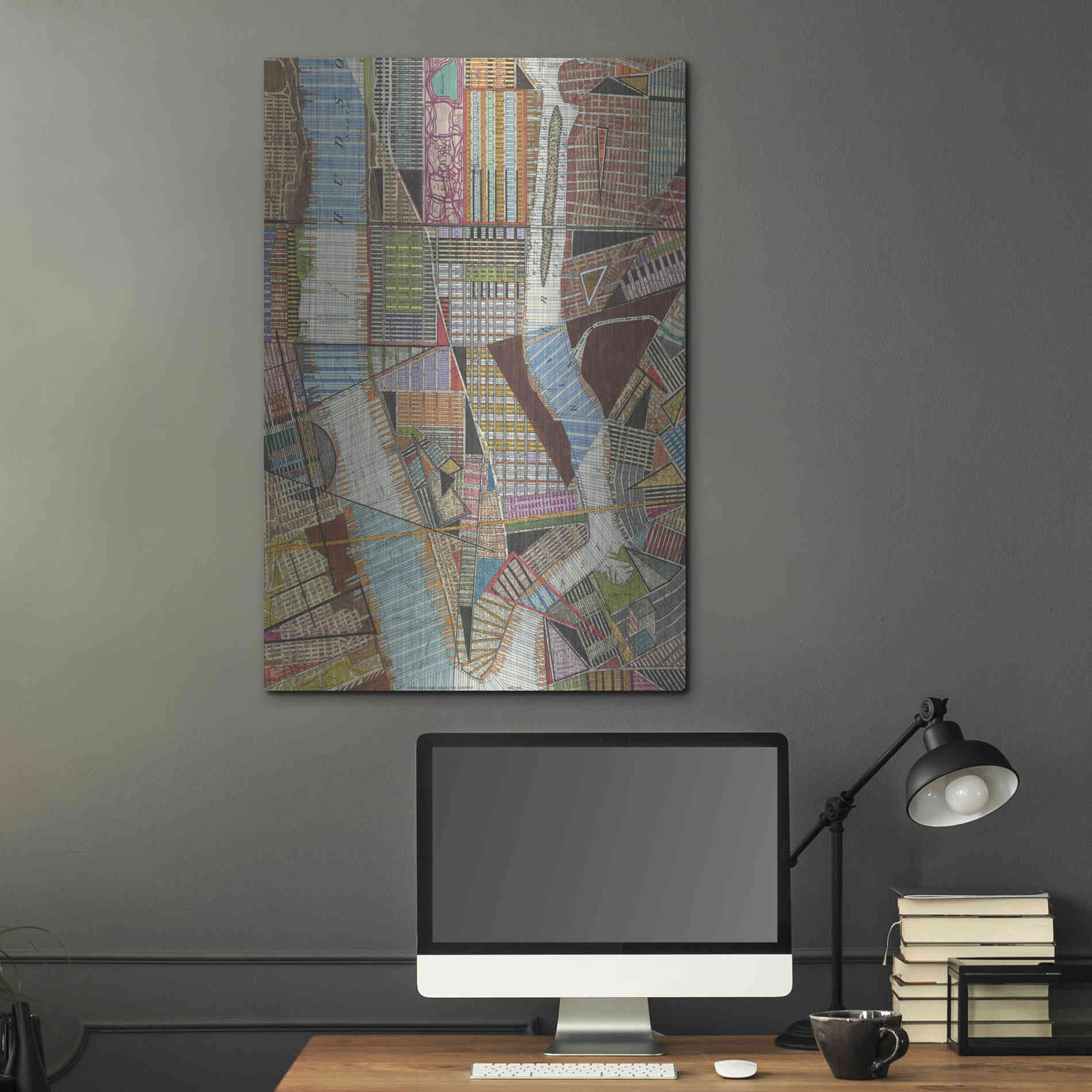 Luxe Metal Art 'Modern Map of New York II' by Nikki Galapon, Metal Wall Art,24x36