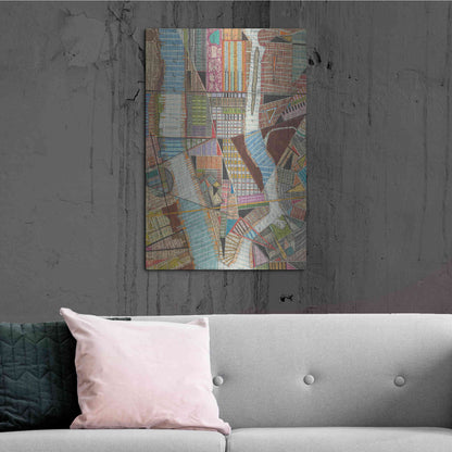 Luxe Metal Art 'Modern Map of New York II' by Nikki Galapon, Metal Wall Art,24x36