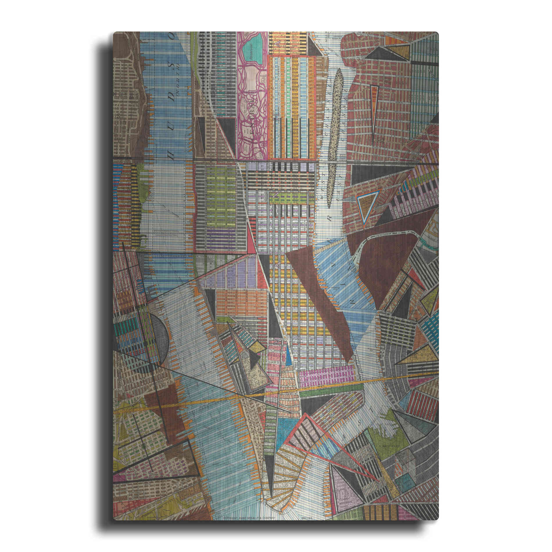 Luxe Metal Art 'Modern Map of New York II' by Nikki Galapon, Metal Wall Art