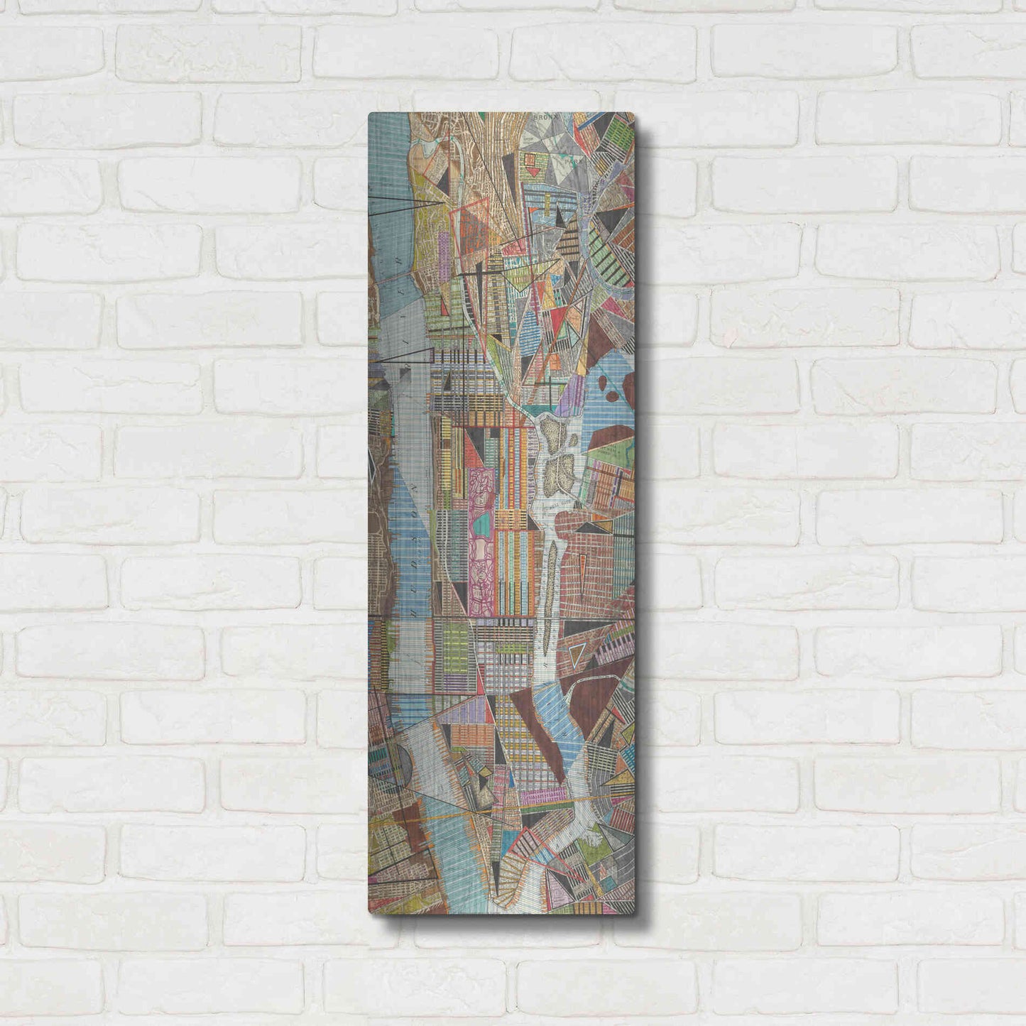 Luxe Metal Art 'Modern Map of New York III' by Nikki Galapon, Metal Wall Art,12x36