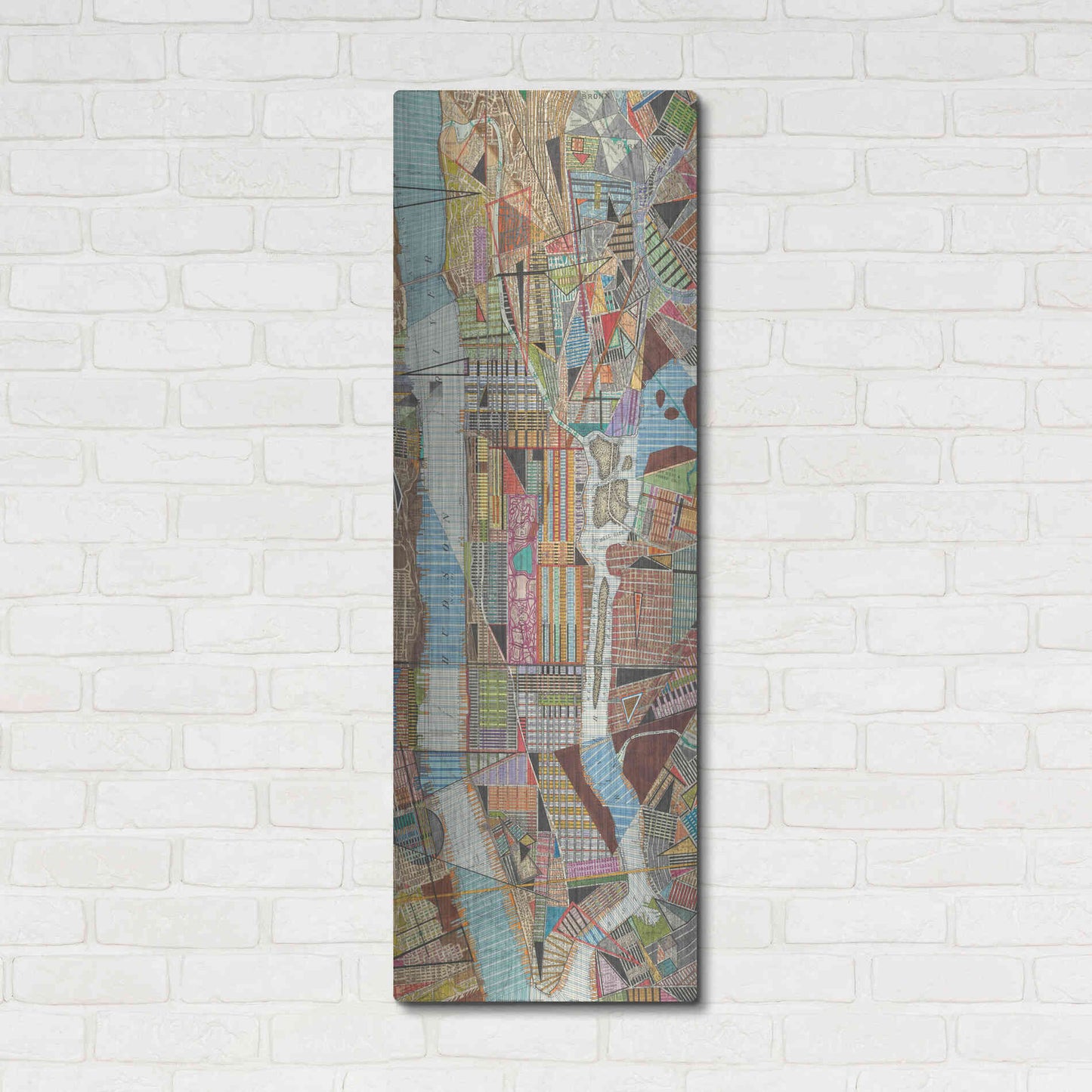 Luxe Metal Art 'Modern Map of New York III' by Nikki Galapon, Metal Wall Art,16x48