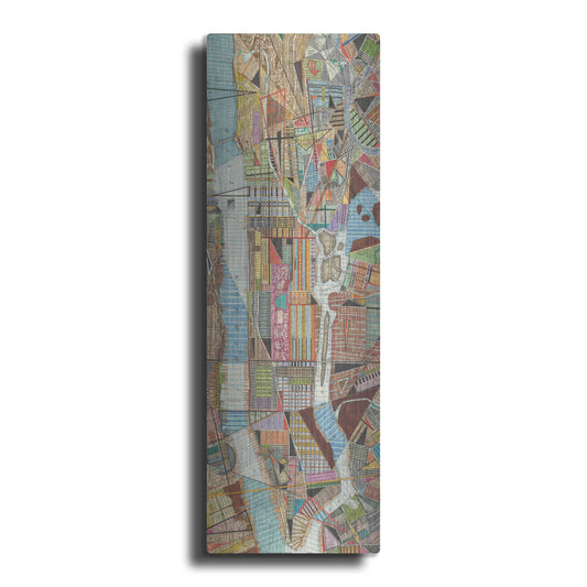 Luxe Metal Art 'Modern Map of New York III' by Nikki Galapon, Metal Wall Art