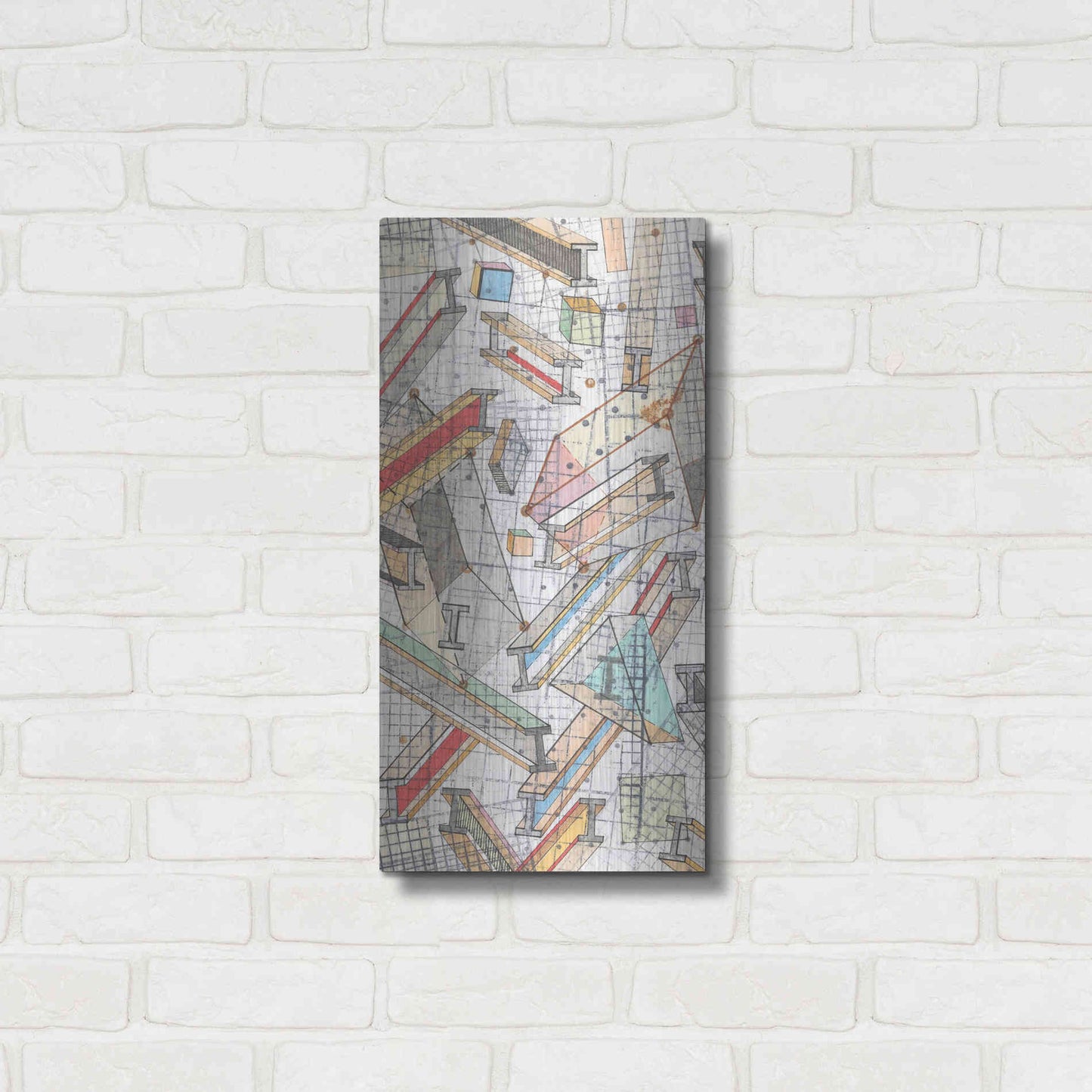 Luxe Metal Art 'Funky Grid I' by Nikki Galapon, Metal Wall Art,12x24